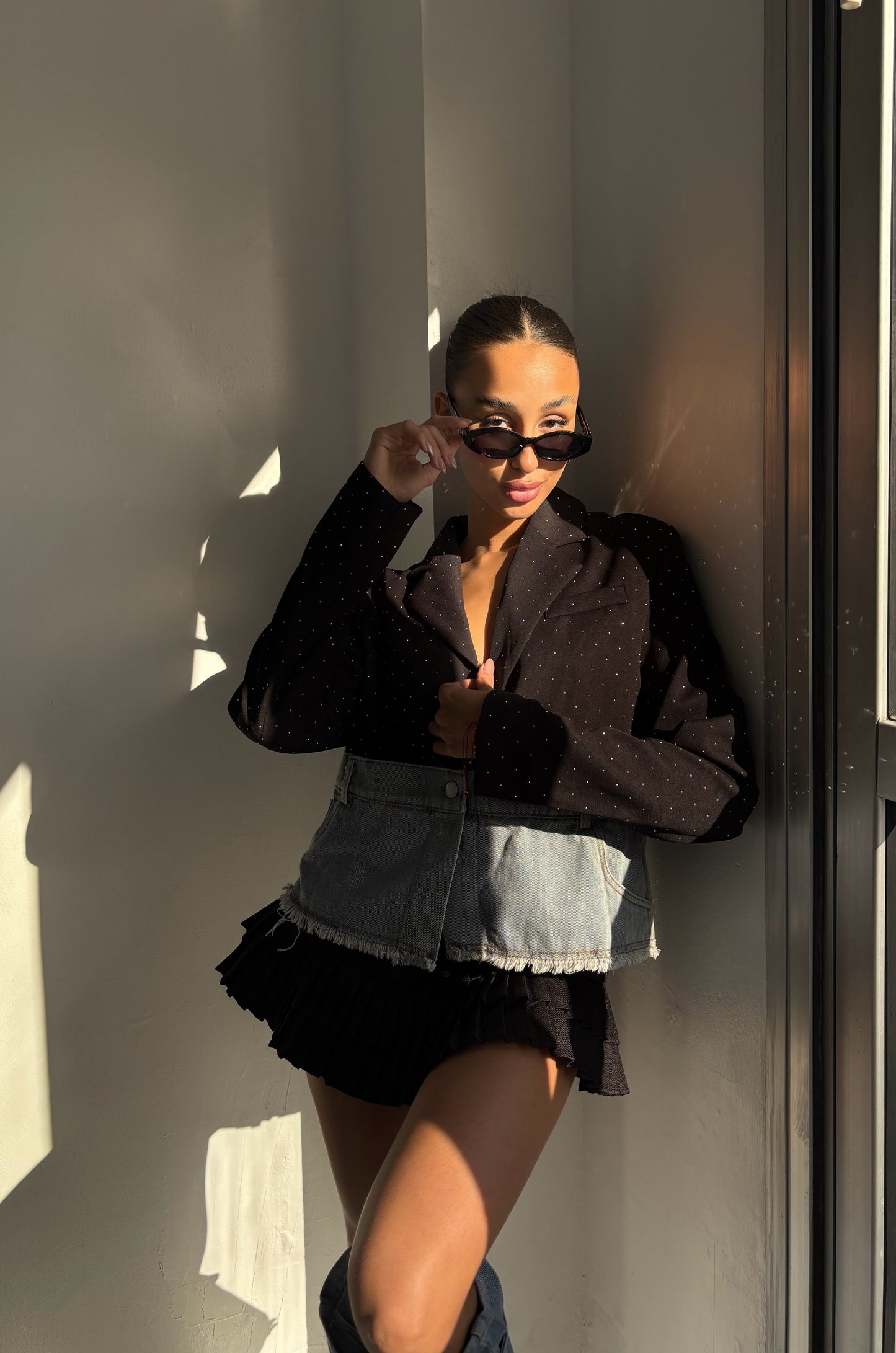 Blazer Denim y Negro con Brillos – Día y Noche | Starfish
