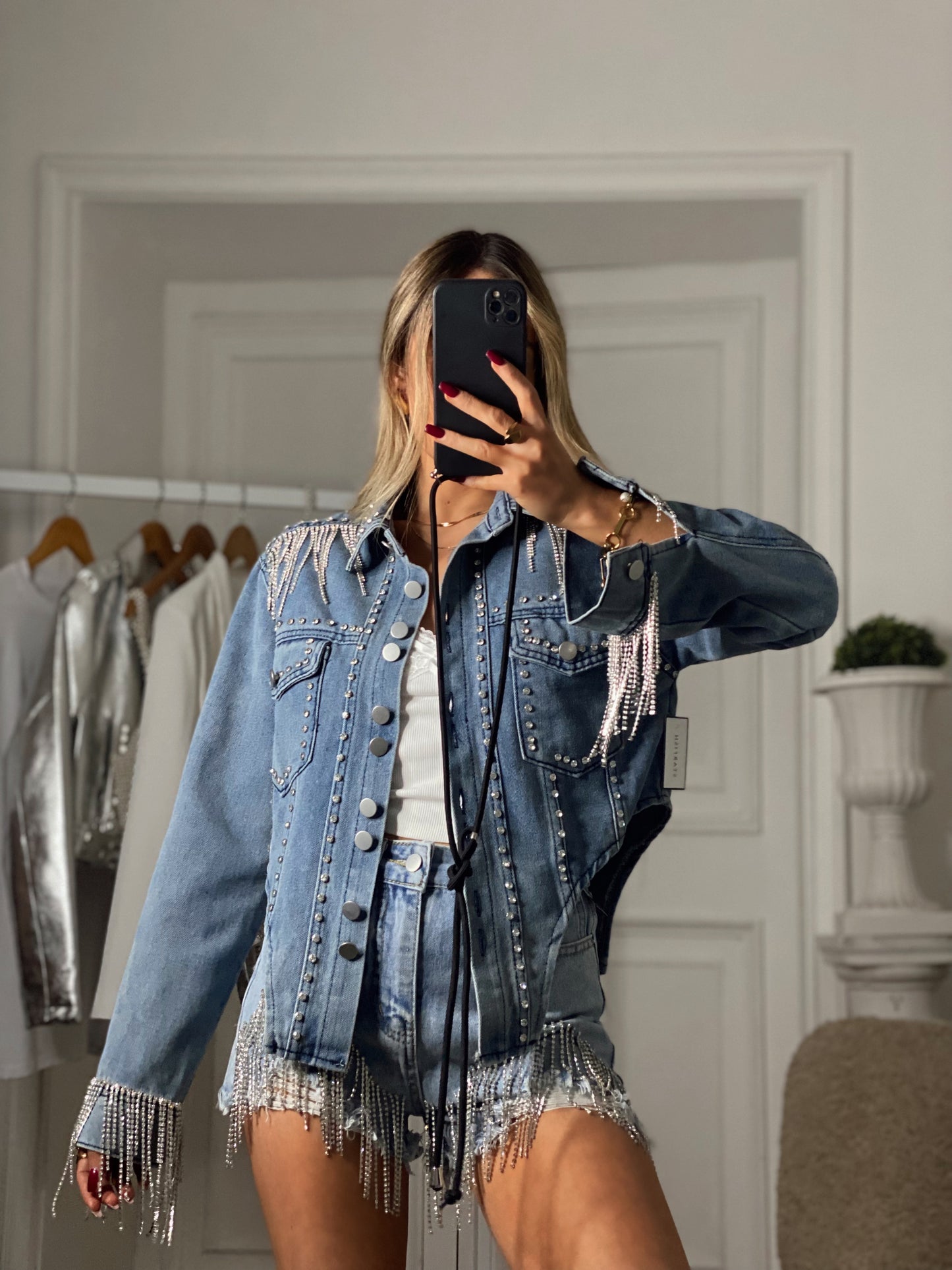 CHAQUETA DENIM BRILLOS