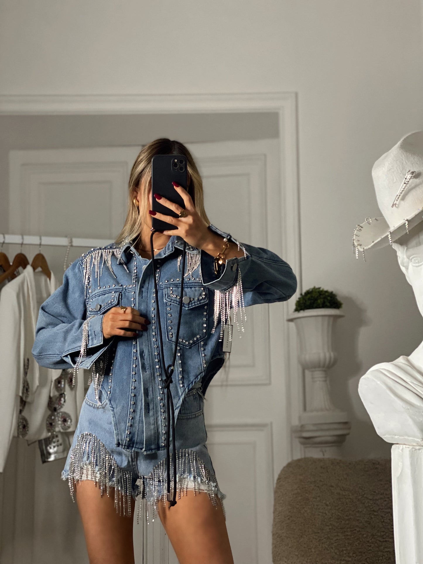 CHAQUETA DENIM BRILLOS