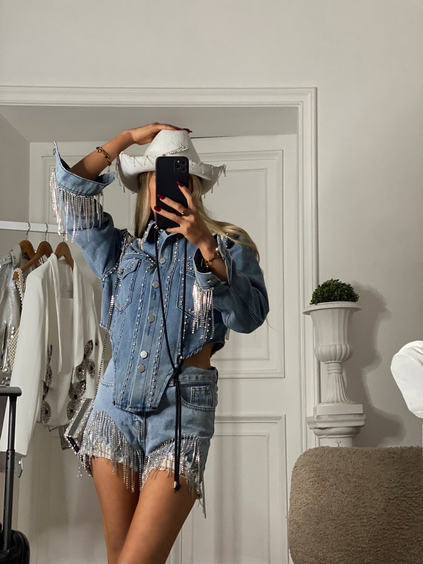 CHAQUETA DENIM BRILLOS
