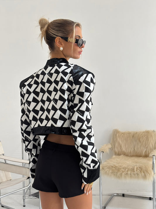 Chaqueta Geométrica black & white | Starfish