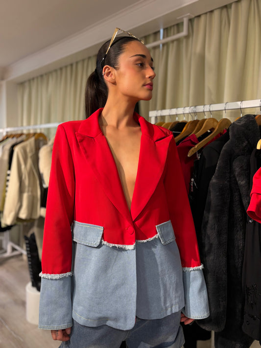 BLAZER RED CON DENIM