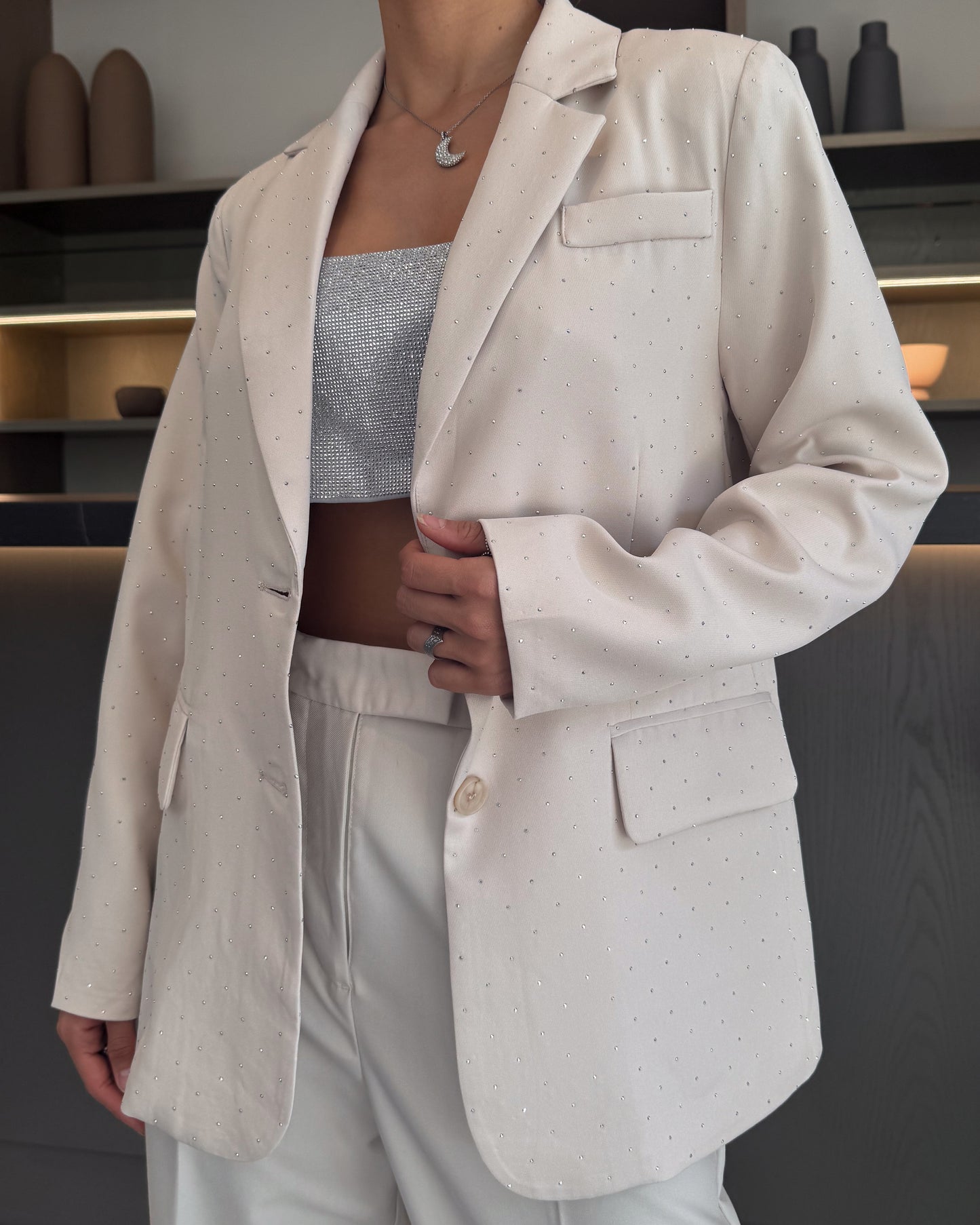 BLAZER BRILLOS BEIGE