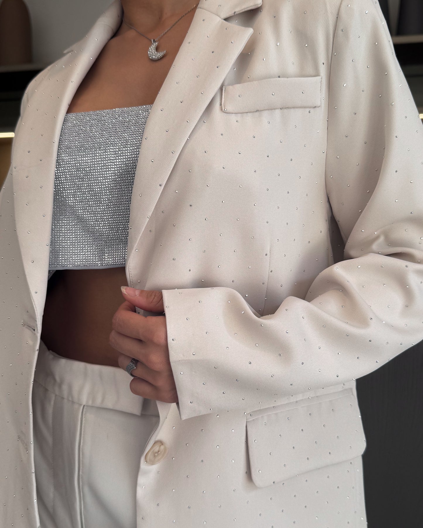 BLAZER BRILLOS BEIGE